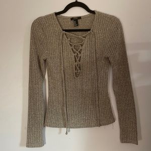 Medium Forever21 long sleeve tie shirt